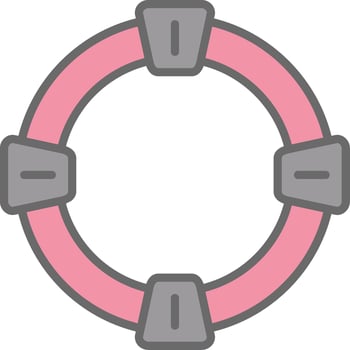 Life Saver Line Filled Light Icon vector