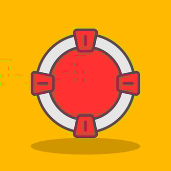 Life Saver Filled Shadow Icon vector