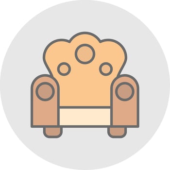 Throne Line Filled Light Icon vector