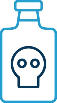 Poison Line Blue Two Color Icon vector