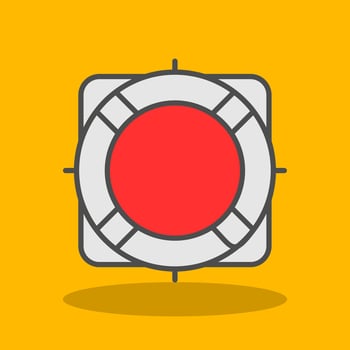 Rescue Buoy Filled Shadow Icon vector