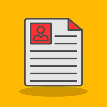 Curriculum Vitae Filled Shadow Icon vector