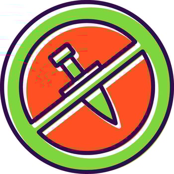 No Knife filled Design Icon vector