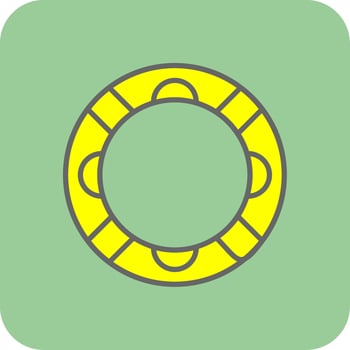Rubber Ring Filled Yellow Icon vector