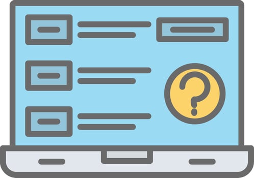 Question Line Filled Light Icon vector