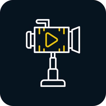 Camera Line Yellow White Icon vector