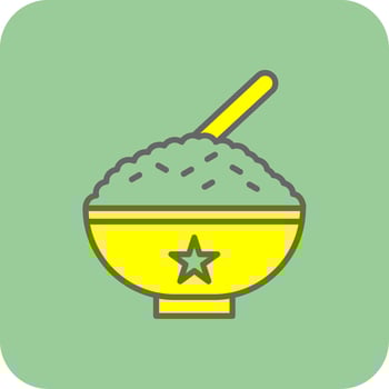 Rice Filled Yellow Icon vector