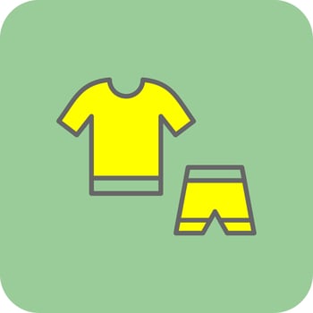 Workout Clothes Filled Yellow Icon vector