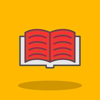 Open Book Filled Shadow Icon vector