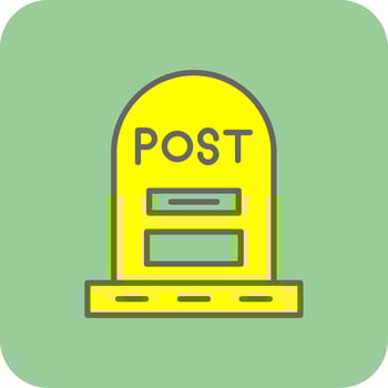 Post Filled Yellow Icon vector