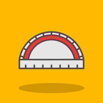 Ruler Filled Shadow Icon vector