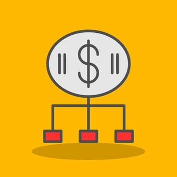 Business Connect Filled Shadow Icon vector