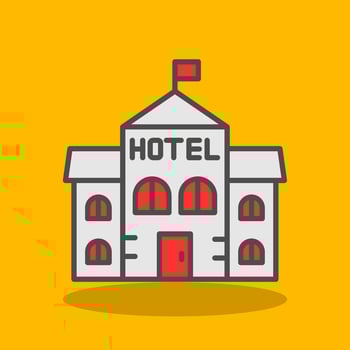 Hotel Filled Shadow Icon vector