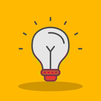Lightbulb Filled Shadow Icon vector