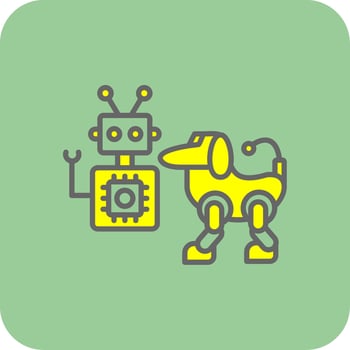 Robot Filled Yellow Icon vector