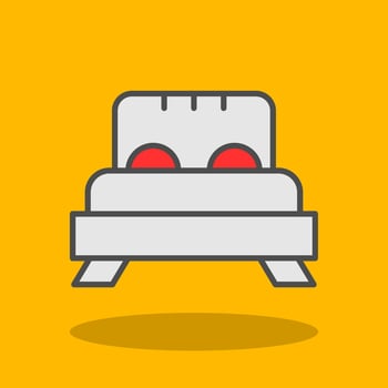 Bed Filled Shadow Icon vector