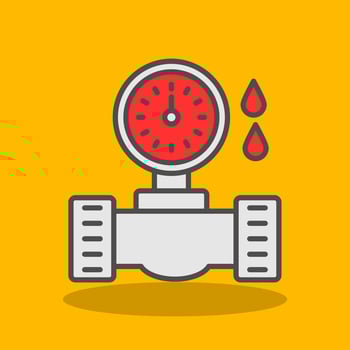 Water Meter Filled Shadow Icon vector