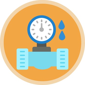 Water Meter Flat Multi Circle Icon vector