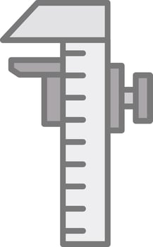 Caliper Line Filled Light Icon vector