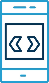 Arrow Line Blue Two Color Icon vector