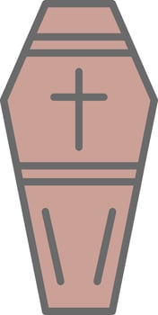 Coffin Line Filled Light Icon vector