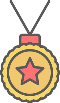 Medal Line Filled Light Icon vector