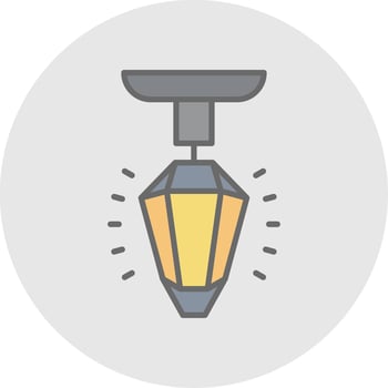 Street Light Line Filled Light Icon vector