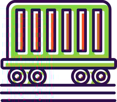 Train Container filled Design Icon vector