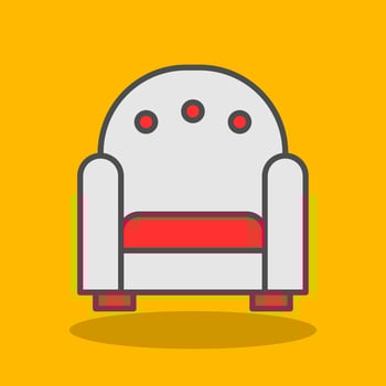 Armchair Filled Shadow Icon vector