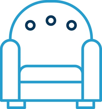 Armchair Line Blue Two Color Icon vector