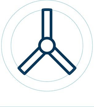 Steering Wheel Line Blue Two Color Icon vector