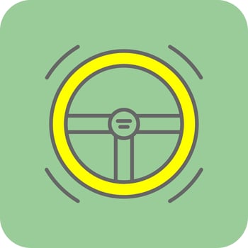 Steering Wheel Filled Yellow Icon vector
