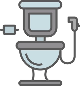Toilet Line Filled Light Icon vector