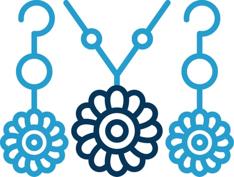 Jewelry Line Blue Two Color Icon vector