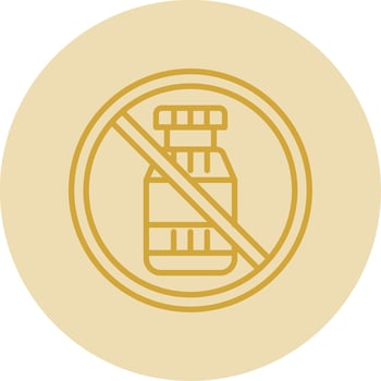 Prohibited Sign Line Yellow Circle Icon vector