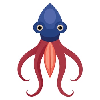 Squid animal flat style illustration vector