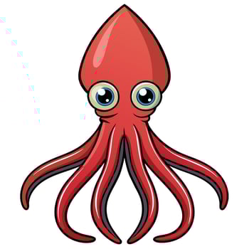 Squid animal flat style illustration vector
