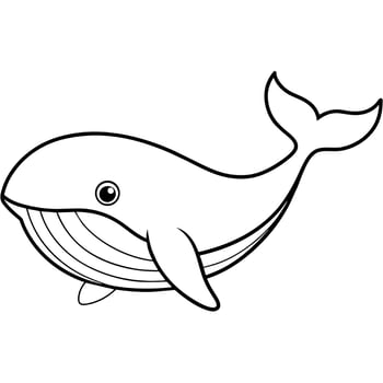 Whale flat style clipart art illustration vector