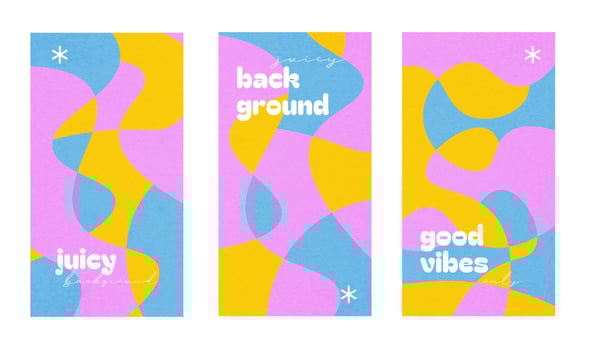 Vintage Summer overlays set with liquid abstract shapes. Flat Fluid juicy illustration, cover template, geometric background in pastel colors and minimal style. Flowing forms. vector