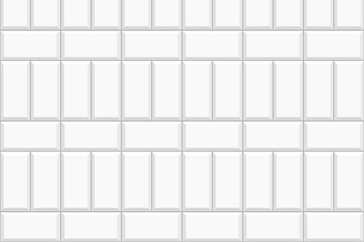 White basket weave tile seamless pattern. Stone or ceramic brick wall background. Kitchen backsplash, bathroom, shower or toilet floor texture. Mosaic decoration surface vector