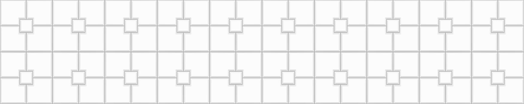 White pavement square tile background. Stone or ceramic brick wall texture. Kitchen backsplash, toilet or bathroom floor decoration. Outdoor or indoor mosaic seamless pattern vector