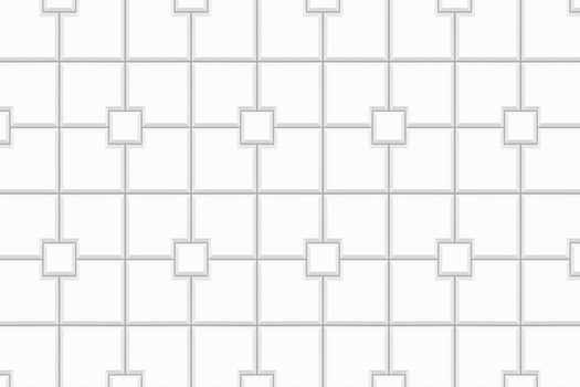 White sidewalk square tile seamless pattern. Stone or ceramic brick wall texture. Kitchen backsplash, shower or bathroom floor background. Outdoor or indoor mosaic layout vector
