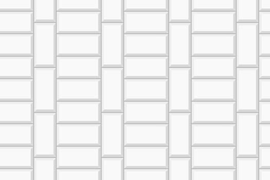 White basket weave tile seamless pattern. Sidewalk texture. Stone or ceramic brick wall background. Bathroom, shower or toilet floor. Kitchen backsplash mosaic layout vector