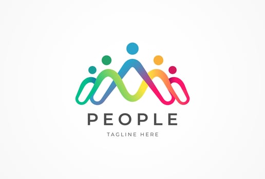 People logo design, Community human Logo template design element, illustration vector