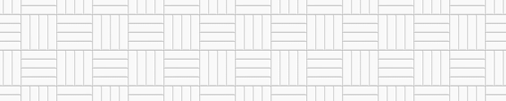 White horizontal crosscatch tile background. Stone or ceramic brick wall pattern. Kitchen backsplash surface. Shower, bathroom or toilet floor mosaic texture vector