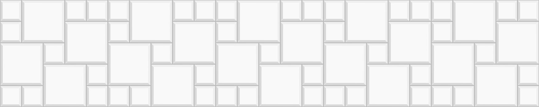 White multi pinwheel tile horizontal background. Bathroom, shower or toilet floor decoration. Sidewalk texture. Kitchen backsplash mosaic surface. Stone or ceramic brick wall vector