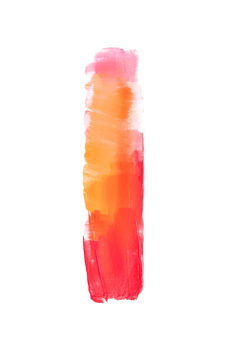 Vibrant warm color paint brush stroke texture transparent background isolated graphic resource. Saturated art shape design png