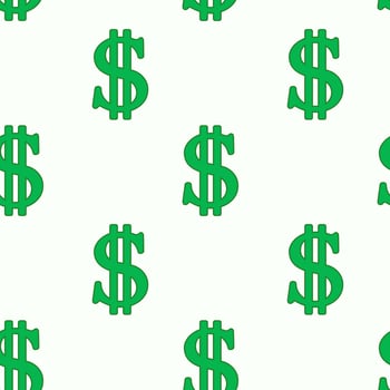 Green Dollar Sign Seamless Pattern vector