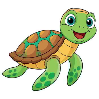 Sea Turtle illustration flat style, Turtle carton vector