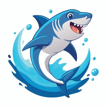 shark flat style illustration vector
